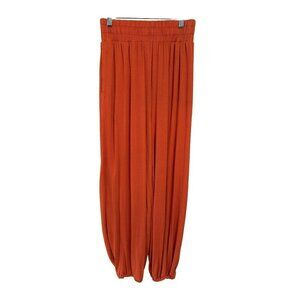 Free People Beach Ali Pants Rust Orange Flowy Pull-On Size S.P